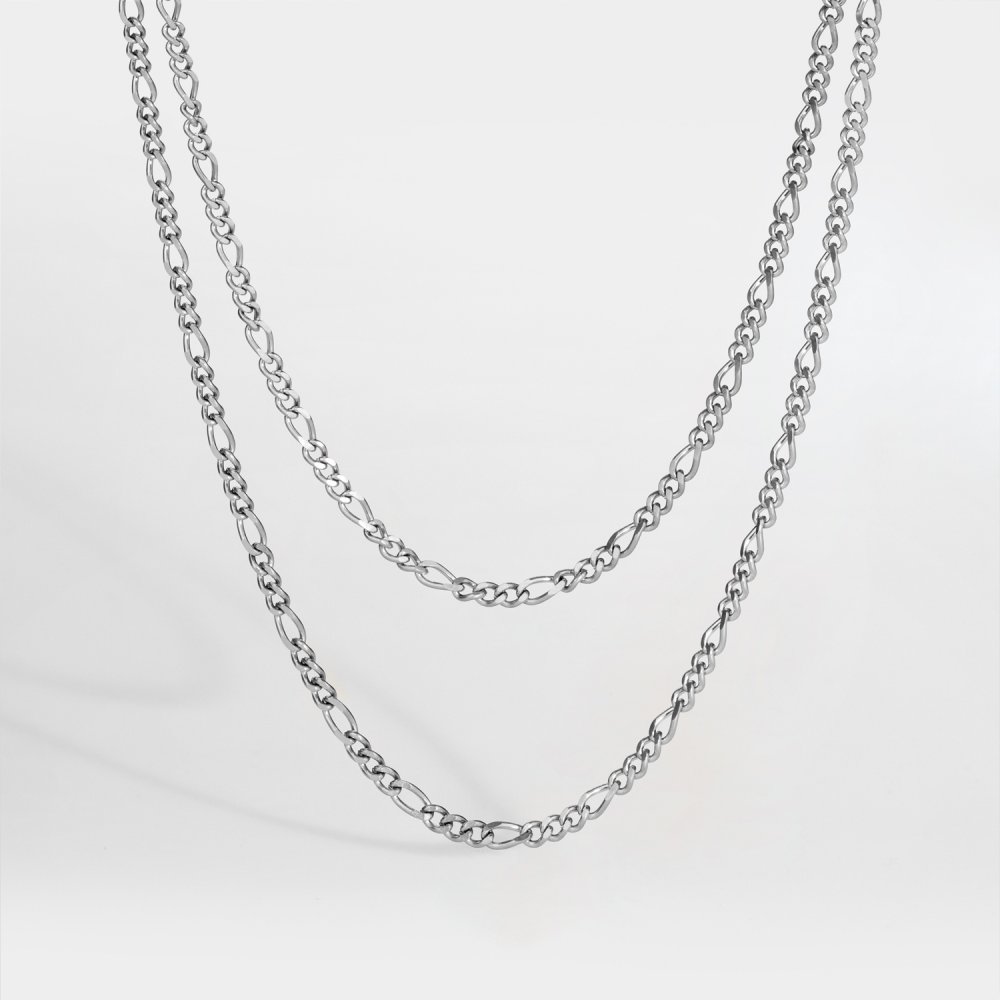 NL Double Antique halskæde - Sølvtonet