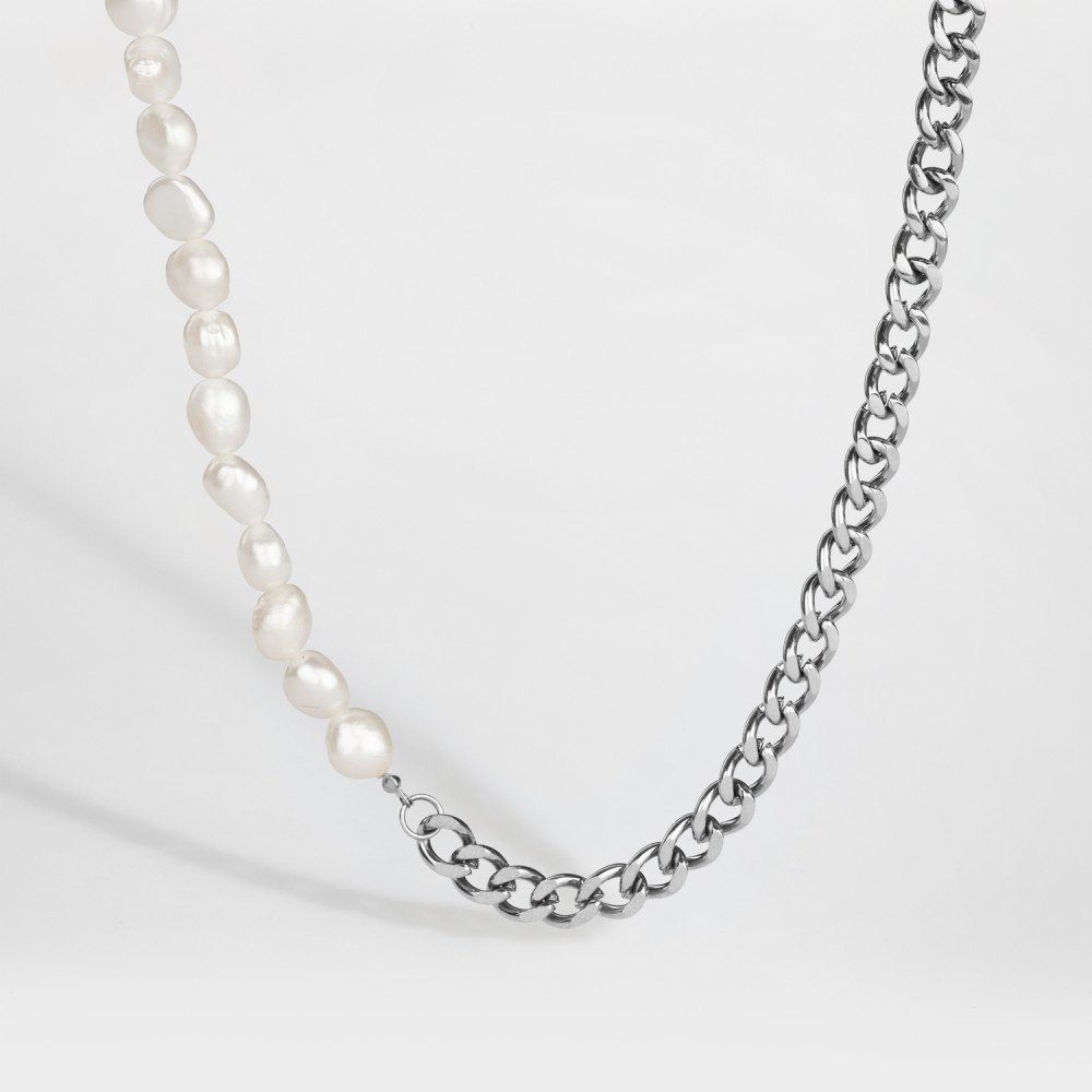 NL Kattegat Pearl halskæde - Sølvtonet