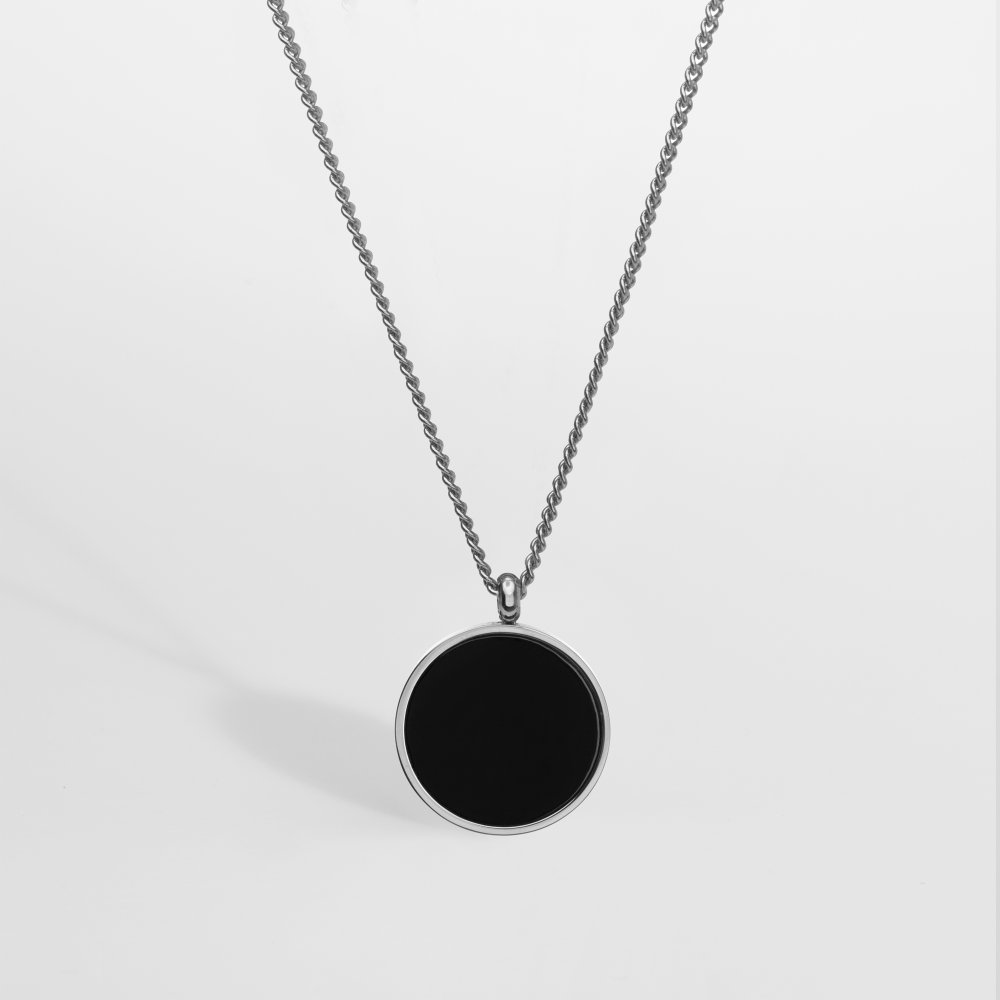 Black Onyx smykkesættet - Sølvtonet