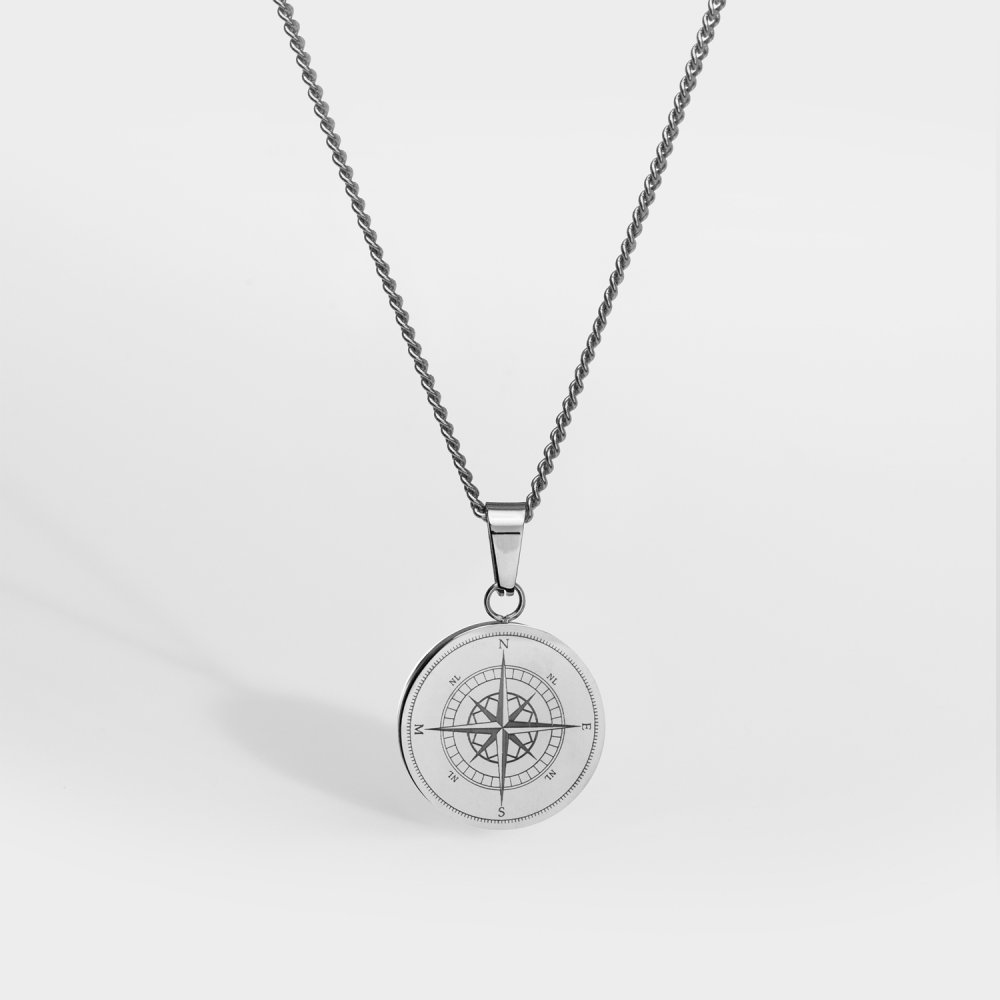 NL Compass halskæde - Sølvtonet